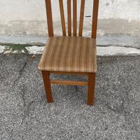 4 sedie legno con seduta imbottita