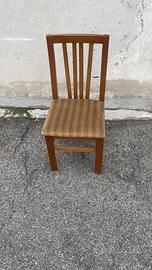 4 sedie legno con seduta imbottita