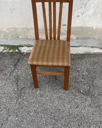 4 sedie legno con seduta imbottita