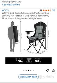Sedie campeggio pieghevoli