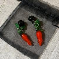 Vintage Orecchini Carota In Vetro Nuovi
