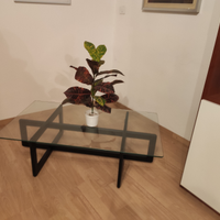 Tavolino cristallo e nero