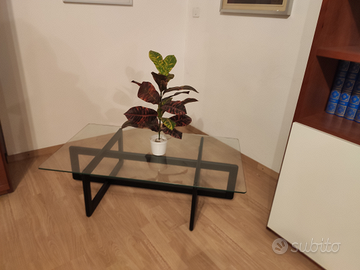 Tavolino cristallo e nero