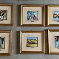 Set di 6 Quadri su Ceramica Smaltata 33,5 x 31 cm