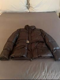 Piumino donna ADD marrone con cintura