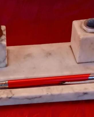 Antico calamaio doppio di marmo di Carrara 