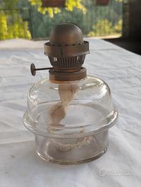 Base lume petrolio in vetro vintage 