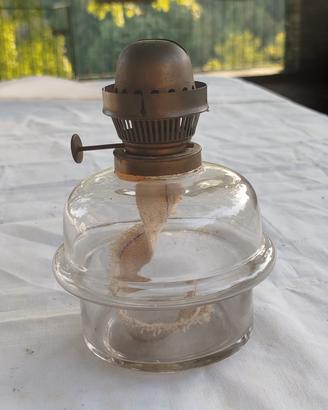 Base lume petrolio in vetro vintage 