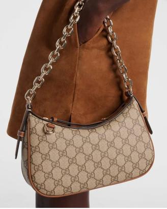 Gucci Borsa GG Emblem Small in canvas
