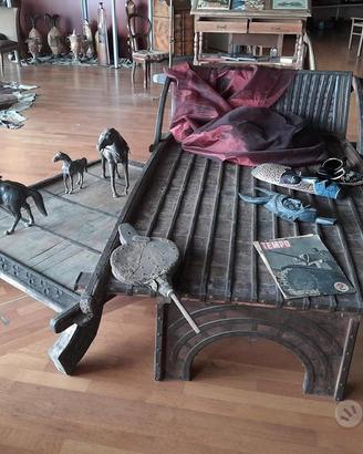 Letto Tibetano In Legno RARO Da Collezione