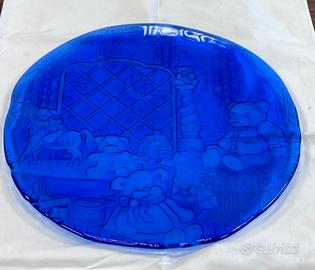 Vassoio in cristallo decorato (diametro 37 cm)