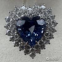 ANELLO IN ORO 18kt.CON DIAMANTI E ZAFFIRO CUORE