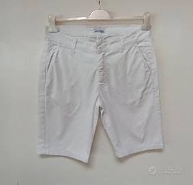 Pantaloni corti uomo tg 50 bermuda bianchi