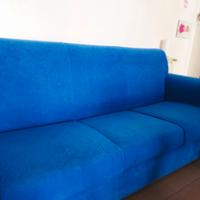 Divano letto 3 posti in alcantara blu – piazza e m