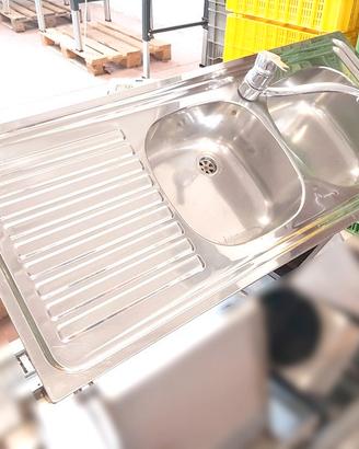 Lavello a 2 vasche in acciaio inox usato