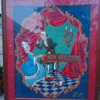 Quadro damina mezzo punto incorniciato