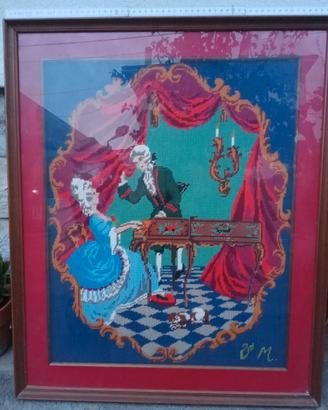 Quadro damina mezzo punto incorniciato