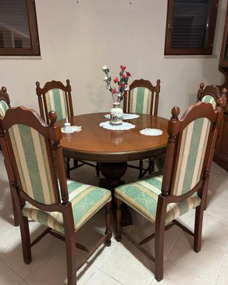 Tavolo da sala da pranzo allungabile con 6 sedie