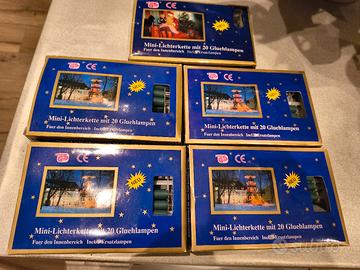 5 scatole pisellino luci natale vintage