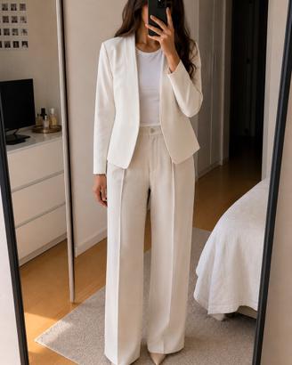 Blazer H&M bianco optic doppietto tg M