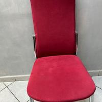 🪑 🪑 8 sedie rosse imbottite – struttura cromata