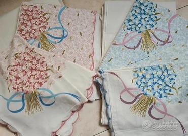 corredo/2 lenzuola matrimoniali vintage 