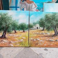 Coppia quadri 30x30 cm Olio su tela "Salento"