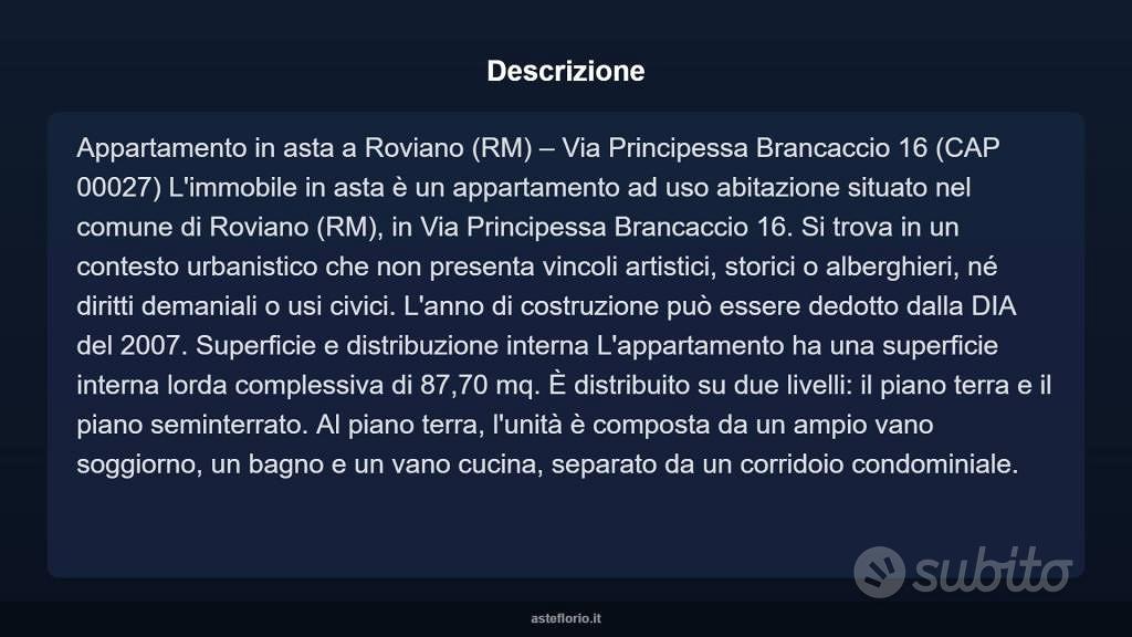 Appartamento – Roviano, Roma Capitale - Altro