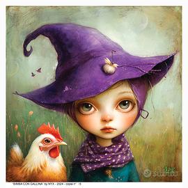 Opera di NYX "Bimba con gallina"