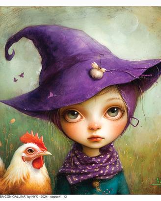 Opera di NYX "Bimba con gallina"