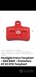 Pastiglie freno posteriori tonykart nuove