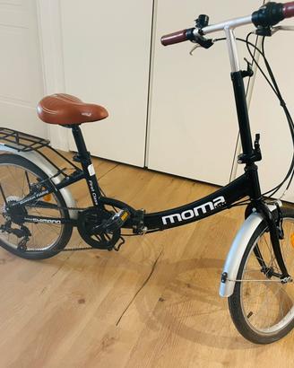Bici pieghevole nera Moma