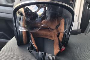 casco jet MT Helmets nero opaco + occhiali vintage