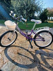 Bicicletta viola e bianca