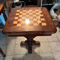 Tavolo scacchiera legno massello