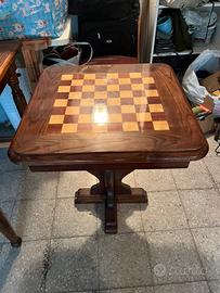 Tavolo scacchiera legno massello