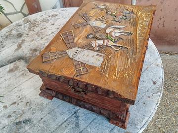 SCATOLA IN LEGNO PORTAOGGETTI VINTAGE