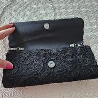 Pochette donna in pizzo nero 