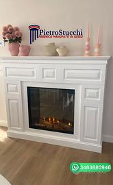 camino moderno rivestimento pannelli in gesso