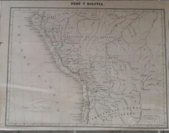 Carta geografica antica Stati Andini