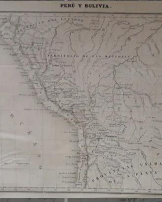 Carta geografica antica Stati Andini