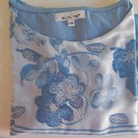 T-shirt donna TG. L/LX col celeste 