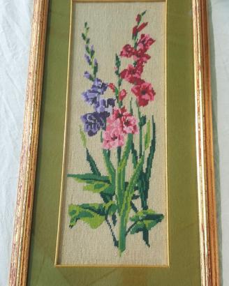 QUADRO ANNI 70’ RICAMATO A MEZZO PUNTO