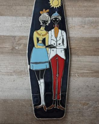 placca decorativa in ceramica vintage