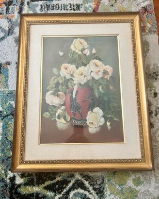 Dipinto vintage a olio su tela firmato,