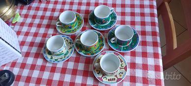 Set 6 tazzine da caffè con piattini
