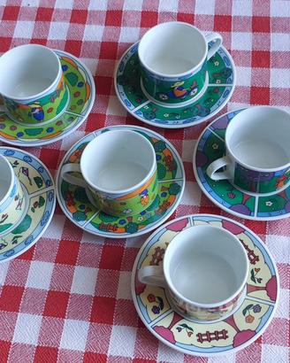 Set 6 tazzine da caffè con piattini