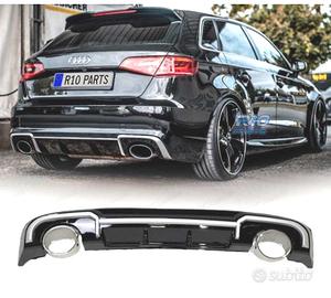 DIFFUSORE AUDI A3 SPORTBACK 16- LOOK RS3 + TERMINA