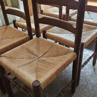Sedie in legno seduta impagliata