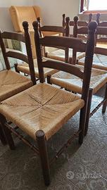 Sedie in legno seduta impagliata